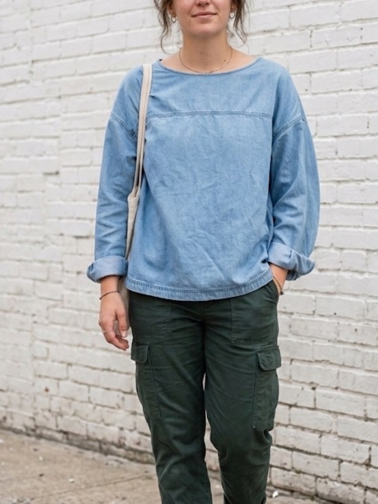 Uniqlo Tops - Uniqlo Denim Longsleeve Shirt Size Large Loose Boxy Fit